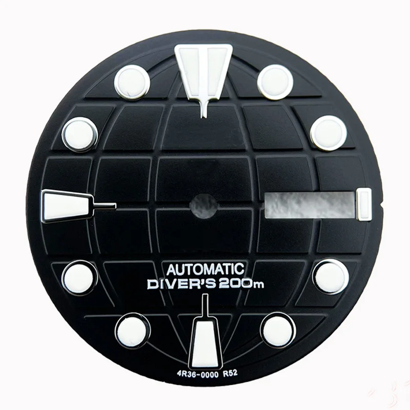 Dia negro Data 28,5 mm Dial para os Observadores de AquanautDivers S Logotipo Ajuste para Miyota 9015 SW200 ETA 2824 NH36