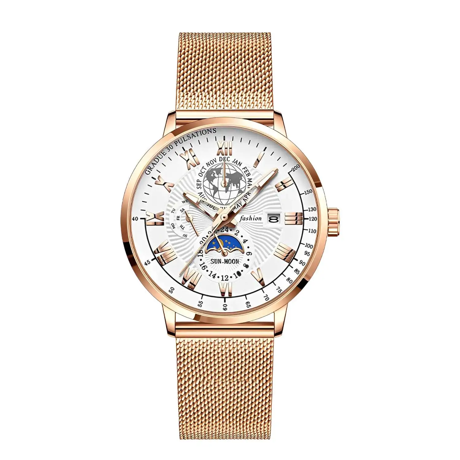 Homens Relógios de Marca de Topo do Grande Esporte Relógio de Luxo Homens Militar de Aço Dourada cinto de malha de Relógios de Pulso de Quartzo de Ouro de Design Masculino Relógio