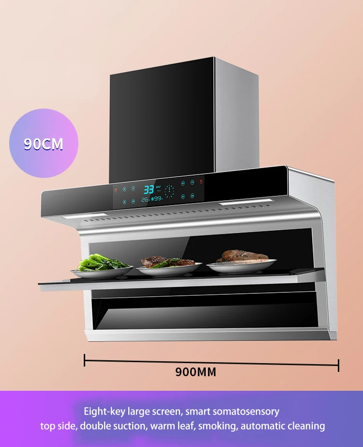 O aparelho electrodoméstico de cozinha Grande aspiração do lado superior, de dupla sucção, exaustor 7-em forma de