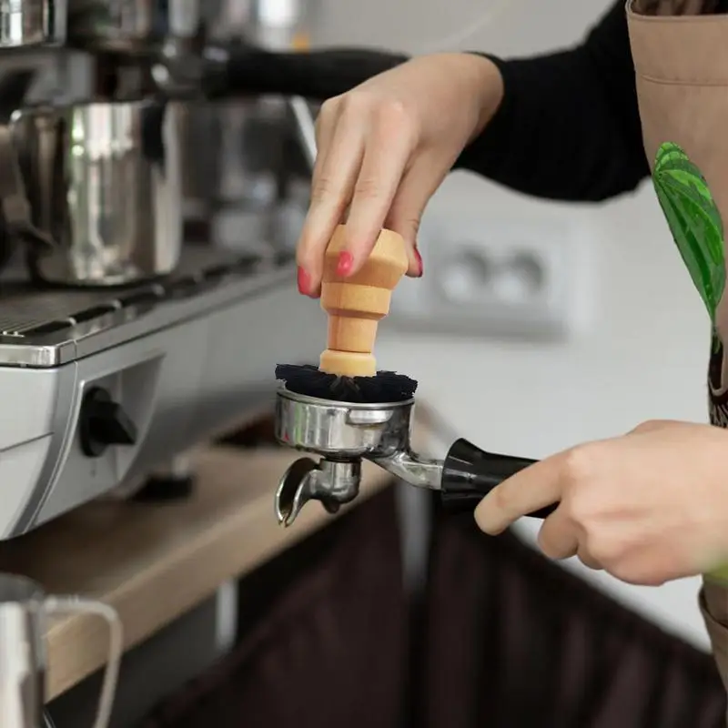 Novo Filtro de Café Escova de Limpeza Com Confortáveis de Madeira, Escova Para Café Portfilter 51/54/58mm de Cozinha, Ferramentas E Suprimentos