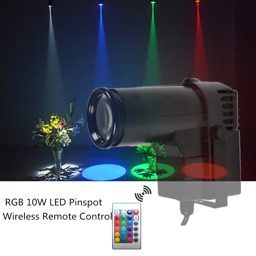 2pcs Holofotes RGB Colorido Feixe de Efeitos de Luz do Ponto do DIODO emissor de Pinspot Luz para o Mirror Ball Club Partido Bar DJ Evento de Mini Spot de Iluminação