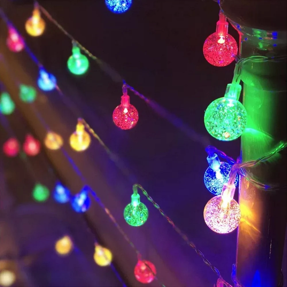 Bola de cristal LED de Fadas Seqüência de Luzes de Bateria USB Flash Waterproof a Lâmpada de Decoração Para o Jardim Exterior Festa de Natal Férias
